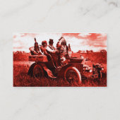 APPARATEN EN GERONIMO DIE EEN MOTORAUTO BESTUDEREN VISITEKAARTJE (Achterkant)