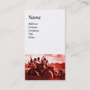 APPARATEN EN GERONIMO DIE EEN MOTORAUTO BESTUDEREN VISITEKAARTJE