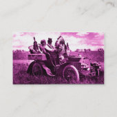 APPARATEN EN GERONIMO DIE EEN MOTORAUTO BESTUDEREN VISITEKAARTJE (Achterkant)