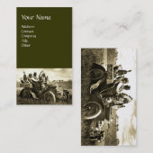 APPARATEN EN GERONIMO DIE EEN MOTORAUTO BESTUDEREN VISITEKAARTJE (Voorkant / Achterkant)
