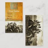 APPARATEN EN GERONIMO DIE EEN MOTORAUTO BESTUDEREN VISITEKAARTJE (Voorkant / Achterkant)