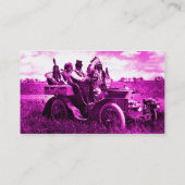 APPARATEN EN GERONIMO DIE EEN MOTORAUTO BESTUDEREN VISITEKAARTJE (Achterkant)