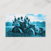 APPARATEN EN GERONIMO DIE EEN MOTORAUTO BESTUDEREN VISITEKAARTJE (Achterkant)