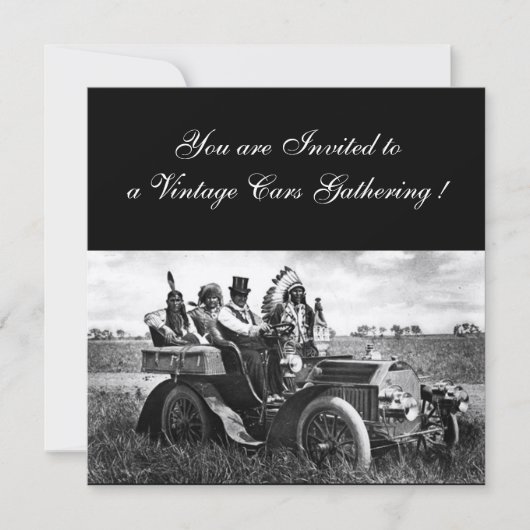 APPARATEN EN GERONIMO DIE EEN MOTORAUTO BESTUREN,c Kaart (Voorkant)