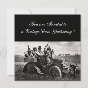 APPARATEN EN GERONIMO DIE EEN MOTORAUTO BESTUREN,c Kaart