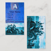 APPARATEN EN GERONIMO DIE EEN MOTORAUTO BESTUREN,  VISITEKAARTJE (Voorkant / Achterkant)