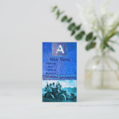 APPARATEN EN GERONIMO DIE EEN MOTORAUTO BESTUREN,  VISITEKAARTJE (Staand voorkant)