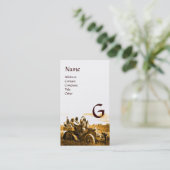 APPARATEN EN GERONIMO DIE EEN MOTORAUTO BESTUREN, VISITEKAARTJE (Staand voorkant)