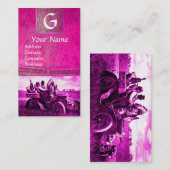 APPARATEN EN GERONIMO DIE EEN MOTORAUTO BESTUREN,  VISITEKAARTJE (Voorkant / Achterkant)