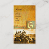 APPARATEN EN GERONIMO DIE EEN MOTORAUTO BESTUREN,  VISITEKAARTJE (Voorkant)