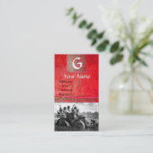 APPARATEN EN GERONIMO DIE EEN MOTORAUTO BESTUREN, VISITEKAARTJE (Staand voorkant)