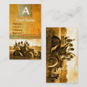 APPARATEN EN GERONIMO DIE EEN MOTORAUTO BESTUREN,  VISITEKAARTJE (Voorkant / Achterkant)