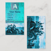 APPARATEN EN GERONIMO DIE EEN MOTORAUTO BESTUREN,  VISITEKAARTJE (Voorkant / Achterkant)