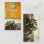 APPARATEN EN GERONIMO DIE EEN MOTORAUTO BESTUREN,  VISITEKAARTJE (Voorkant / Achterkant)