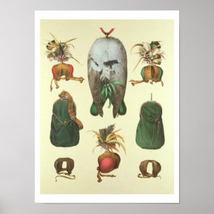 Apparatuur voor Falconry, van 'Traite de Fauconner Poster