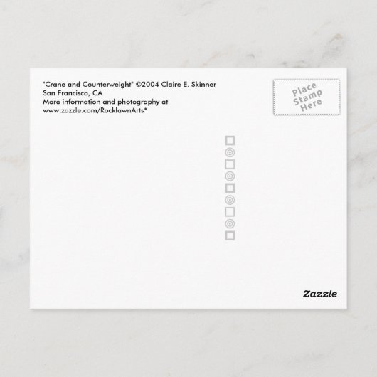 Apparatuur voor kraanbouw en tegen gewicht briefkaart (Achterkant)