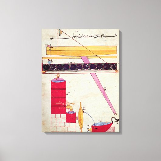 Apparatuur voor watervoorziening aan een fontein canvas afdruk (Voorkant)