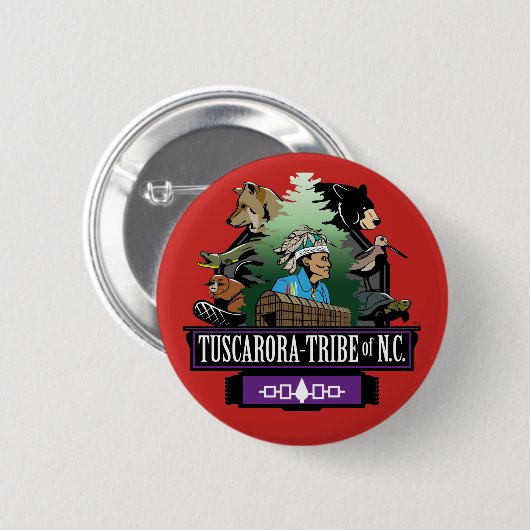 ~Apparel Button door ~Tuscarora Tribe of NC ~ (Voorkant /achterkant)