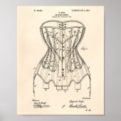 Apparel Corset 1906 Patent Art Old Peper Poster (Voorkant)