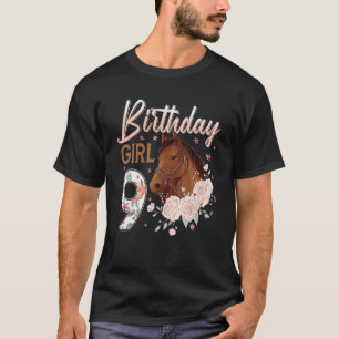 Apparel Horse 9th Birthday Girl B dag 9 jaar oud T-shirt