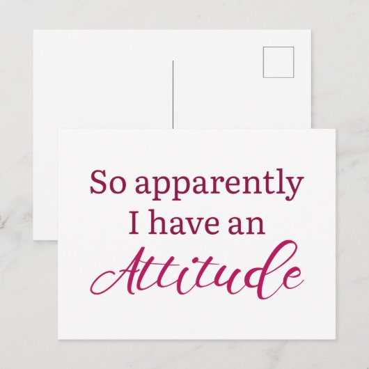 Apparently I Have An Attitude Briefkaart (Voorkant / Achterkant)