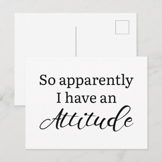 Apparently I Have An Attitude Briefkaart (Voorkant / Achterkant)