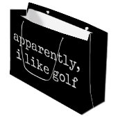 Apparently, I Like Golf Lover Golfing Golfer Groot Cadeauzakje (Voorkant Gekanteld)