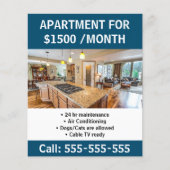 Appartement te Huur Vastgoed Marketing Flyer (Voorkant)