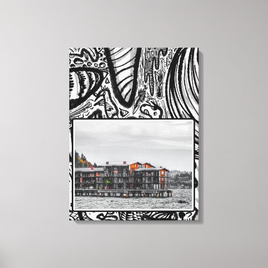 Appartementen aan het water canvas afdruk (Voorkant)