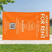 Appartementen te huur Modern Oranje Logo QR Code Spandoek (Buitenkant)
