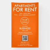 Appartementen te huur Modern Oranje Logo QR Code Spandoek (Verticaal)