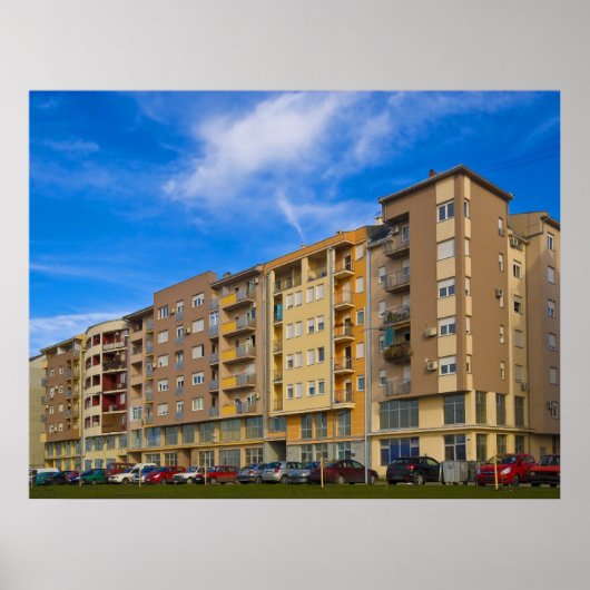 appartementengebouw poster (Voorkant)