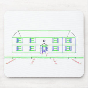 Appartementsgebouw / Huis: Marker tekening Muismat