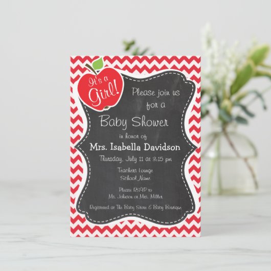 Appel; Alizarin Crimson Chevron Kaart (Staand voorkant)