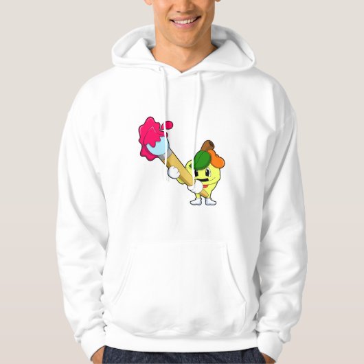 Appel als schilder met verfkwast hoodie (Voorkant)