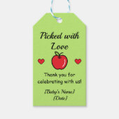 Appel baby shower favor zakjes cadeaulabel (Voorkant)