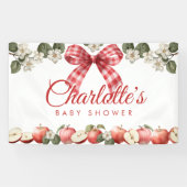 Appel Baby Shower Slinger met Gingham Strik Spandoek (Horizontaal)