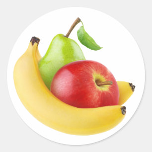 Appel, banaan en peren ronde sticker