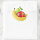 Appel, banaan en peren ronde sticker (Tas)