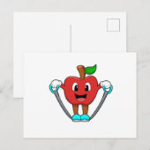 Appel bij fitness met touw briefkaart (Voorkant / Achterkant)