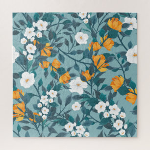 Appel Bloemen: Bloeiend Patroon Motief. Legpuzzel