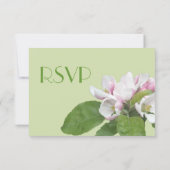 appel bloemen groene RSVP kaart (Achterkant)