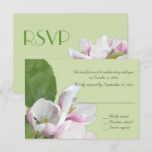 appel bloemen groene RSVP kaart (Voorkant / Achterkant)