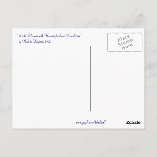 appel bloesems briefkaart (Achterkant)