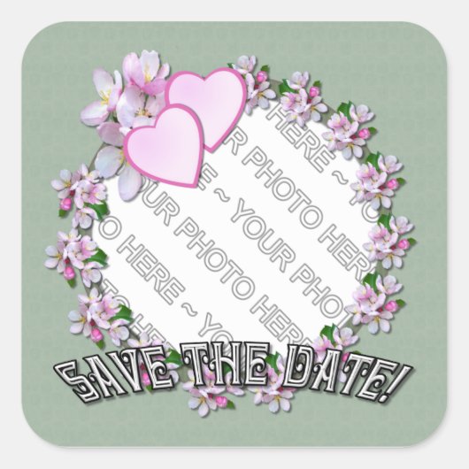 APPEL BLOSSOM ~ Voeg een foto ~ Vierkante stickers (Voorkant)