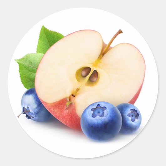 Appel en bosbessen ronde sticker (Voorkant)
