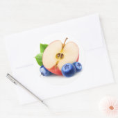 Appel en bosbessen ronde sticker (Envelop)