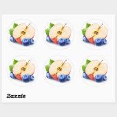 Appel en bosbessen ronde sticker (Vel)