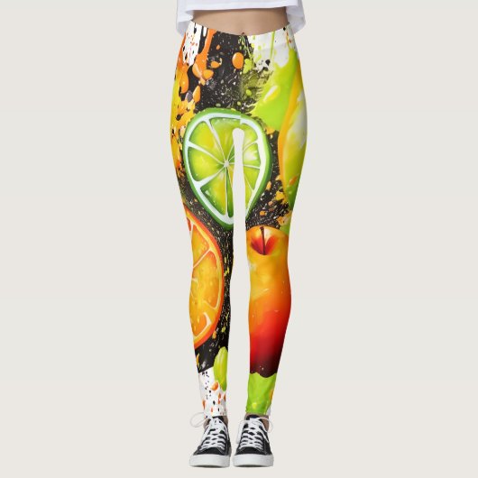Appel- en citrusuitbarsting leggings (Voorkant)