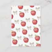 Appel en een strik luier verloting informatiekaartje (Achterkant)